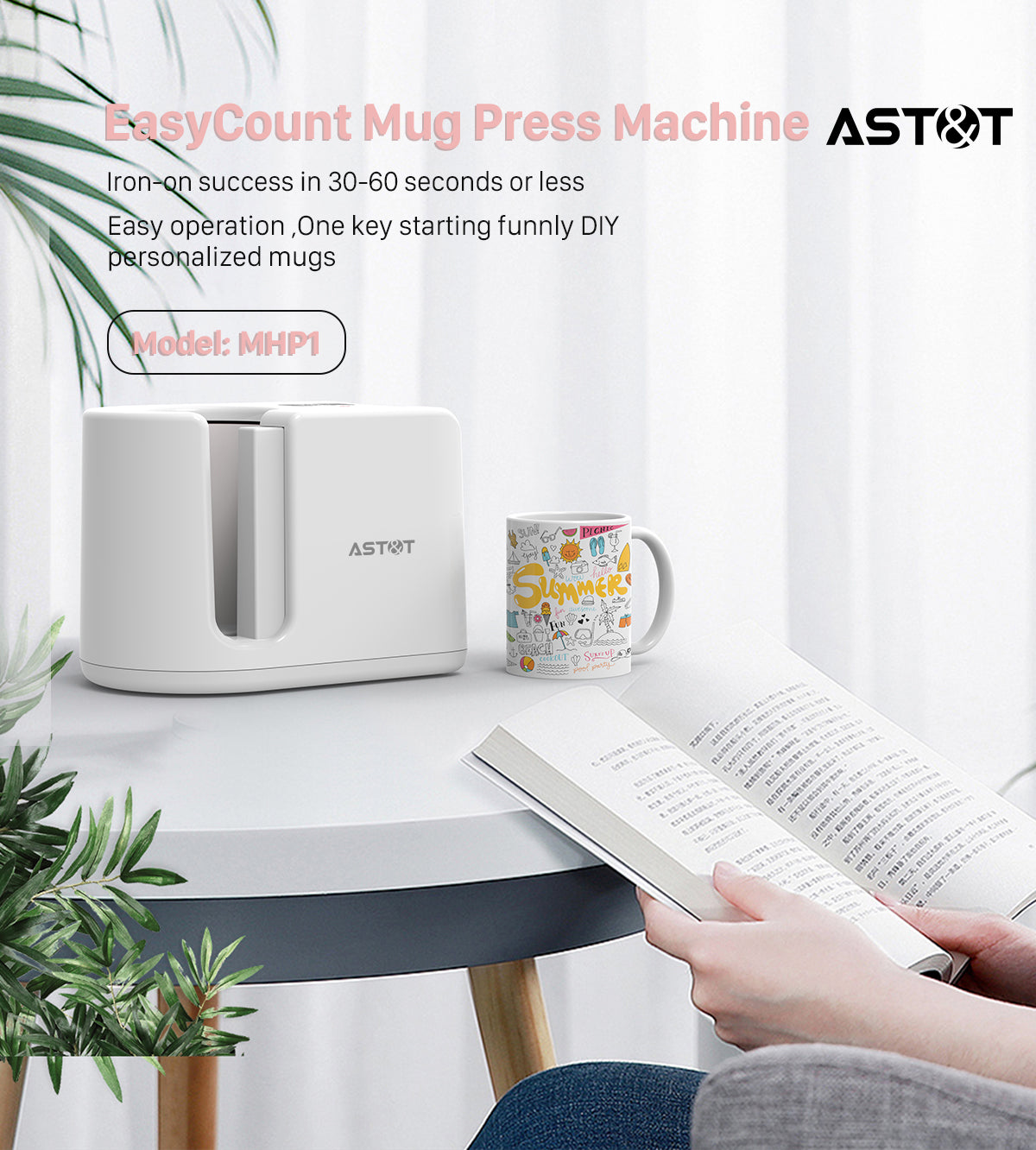 MHP1 Commercial Smart Mug Heat Press - 30-60s Fast Sublimation for 11oz Custom Branded Mugs