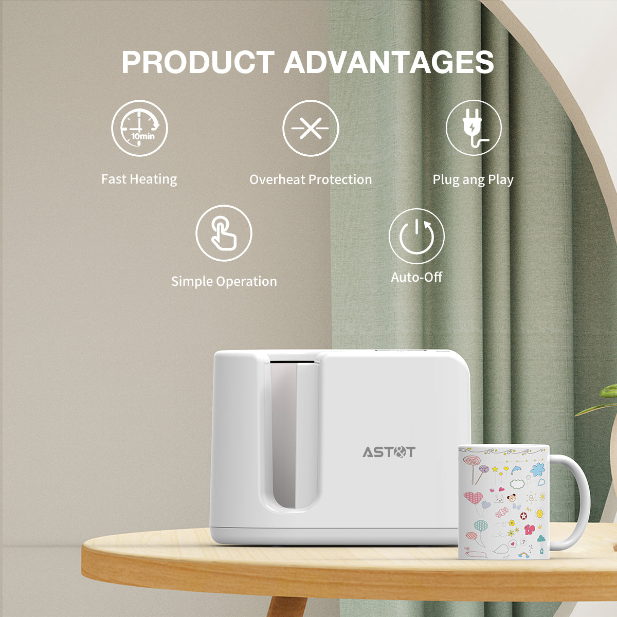 MHP1 Commercial Smart Mug Heat Press - 30-60s Fast Sublimation for 11oz Custom Branded Mugs