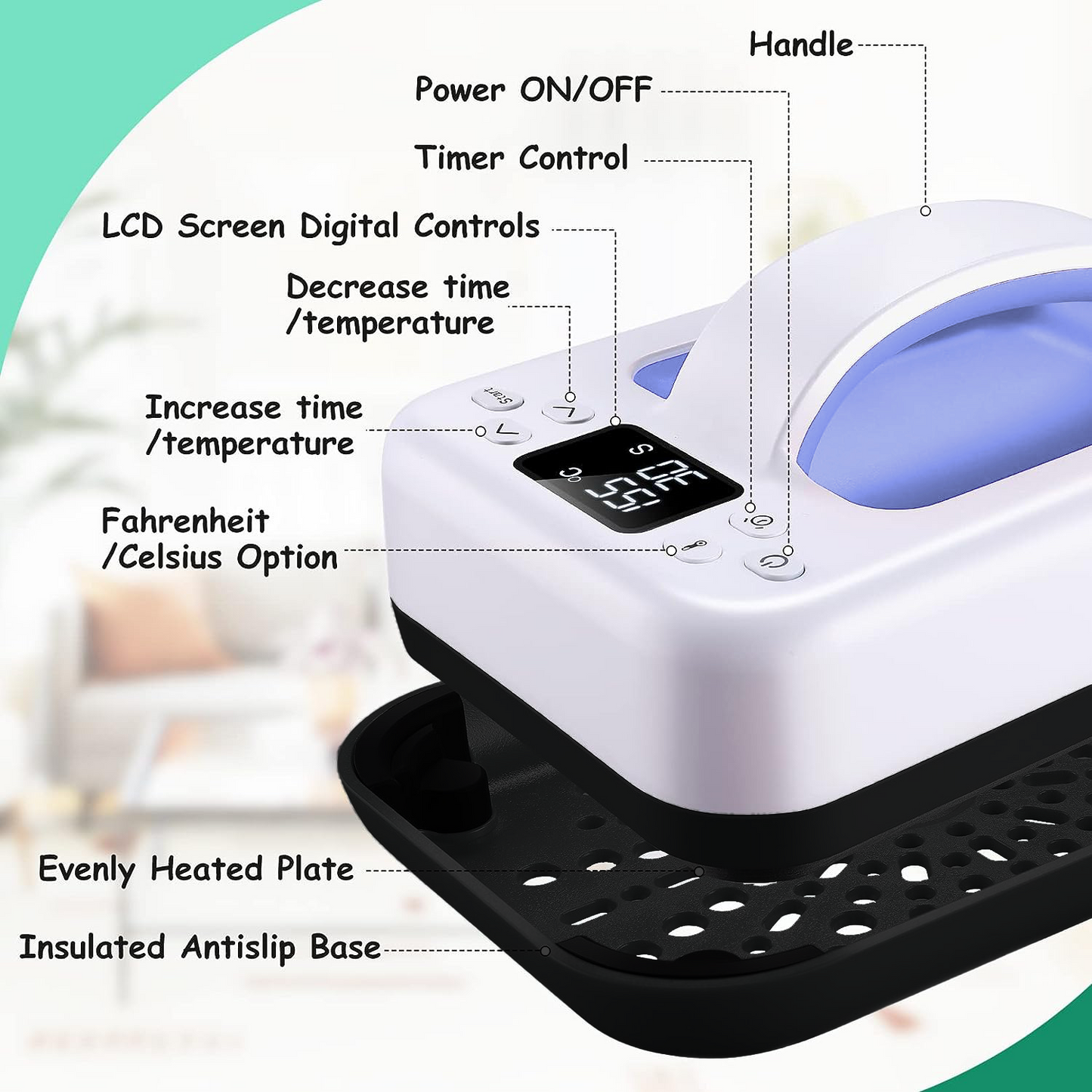 HP6 Smart Mini Heat Press 7"x4.8" | Portable Commercial-Grade Heat Press for Small Business &amp; Wholesale