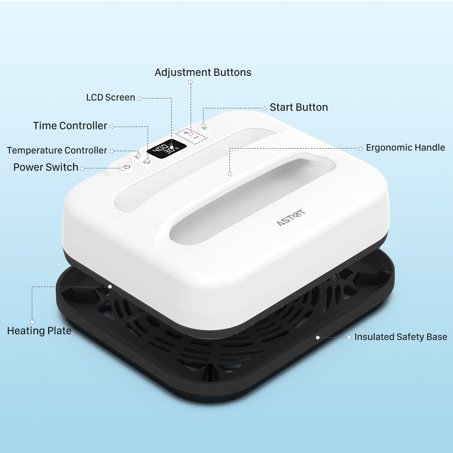 HP5 12"x10" Professional Portable Heat Press | 110V/220V Sublimation & T-Shirt Printer | Wholesale & OEM Solutions