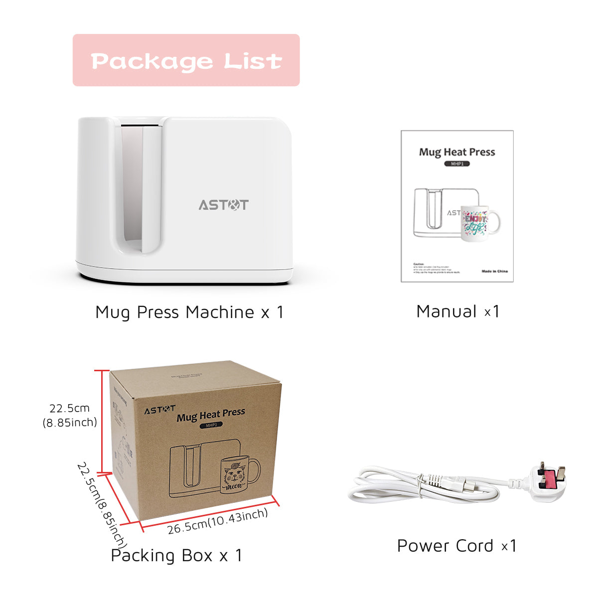 MHP1 Commercial Smart Mug Heat Press - 30-60s Fast Sublimation for 11oz Custom Branded Mugs