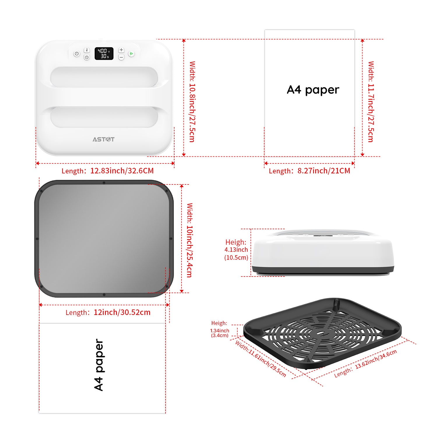 HP5 12"x10" Professional Portable Heat Press | 110V/220V Sublimation & T-Shirt Printer | Wholesale & OEM Solutions
